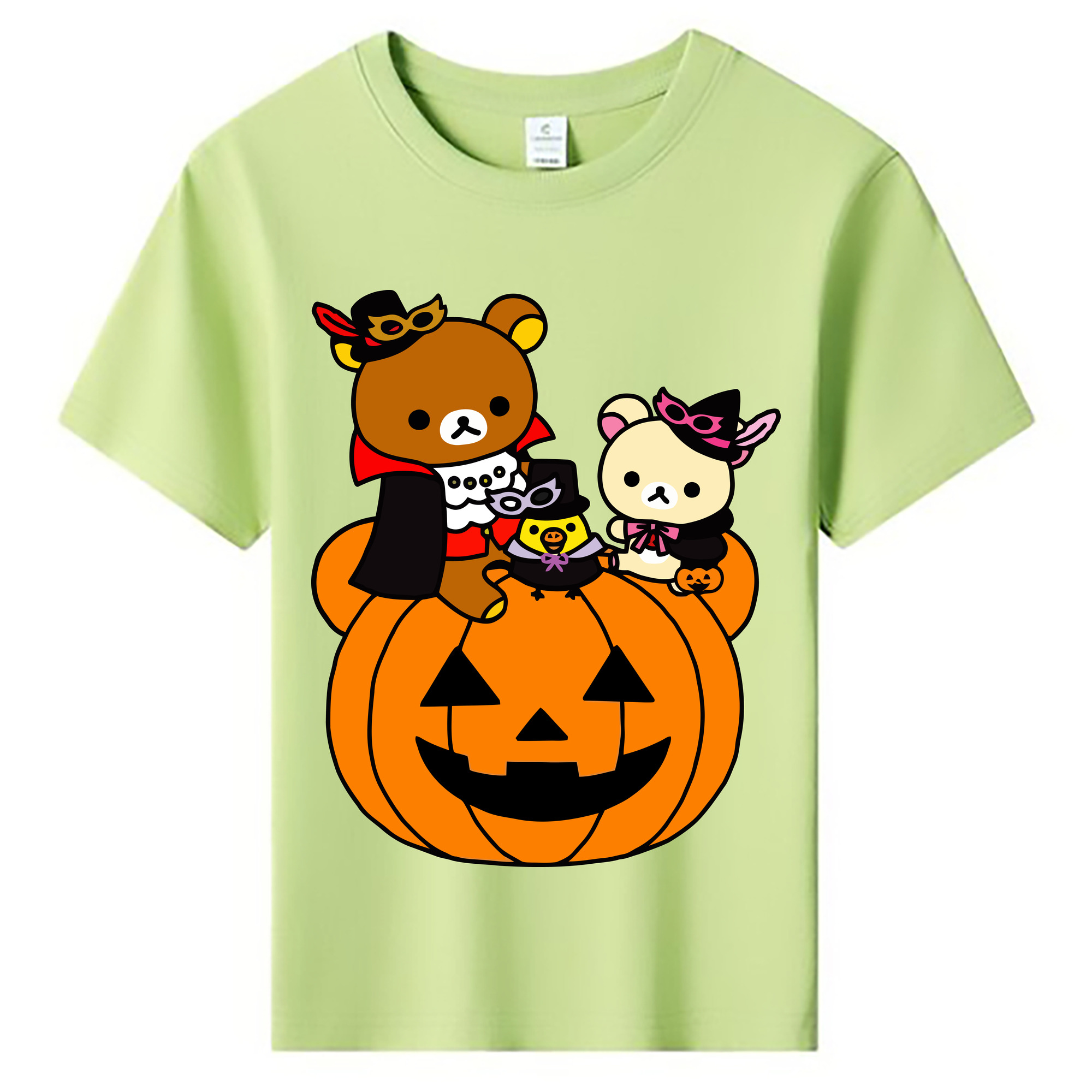 （画像用） リラックマ リラックマ キイロイトリ Rilakkuma Korilakkuma Kiiroitori 綿100％キッズTシャツ（フロントプリント）